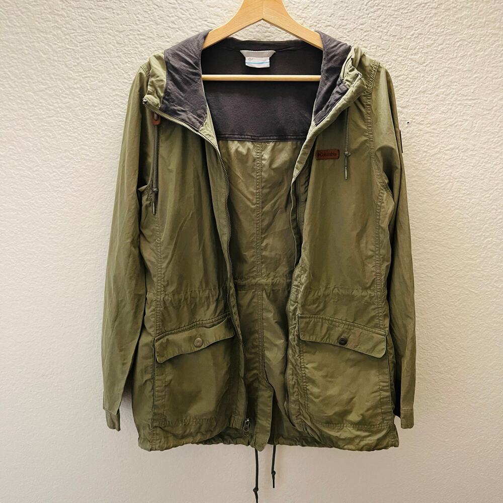 Columbia Cultus Lake Olive Green Utility Anorak Jacket Hooded Parka M Gorpcore - Picture 4 of 9